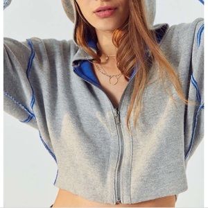 Urban Outfitters Reversible Cropped Sweater Hoodie